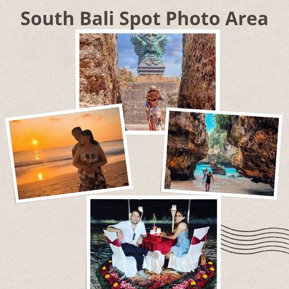 - Photografer Tour South Bali Area -
08.00 - Pick up Hotel ( Kuta, Seminyak, Kerobokan, Canggu, Ubud, Jimbaran, Tuban, Sanur, and Denpasar ) and the duration this program tour is 8hours
Our driver will wait in the lobby at 08.00
08.00 - Start the tour
Jimbaran & Nusa Dua Area :
- Garuda Wisnu Kencana Statue
- Suluban Beach / Melasti Beach
- Jimbaran Beach Sunset
- Back To Hotel
