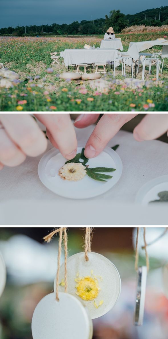 乾燥花手作 DIY,杭菊花田擴香御守