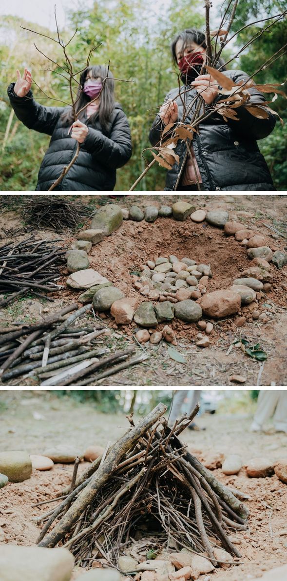 採集分類薪柴,搭建火絨巢