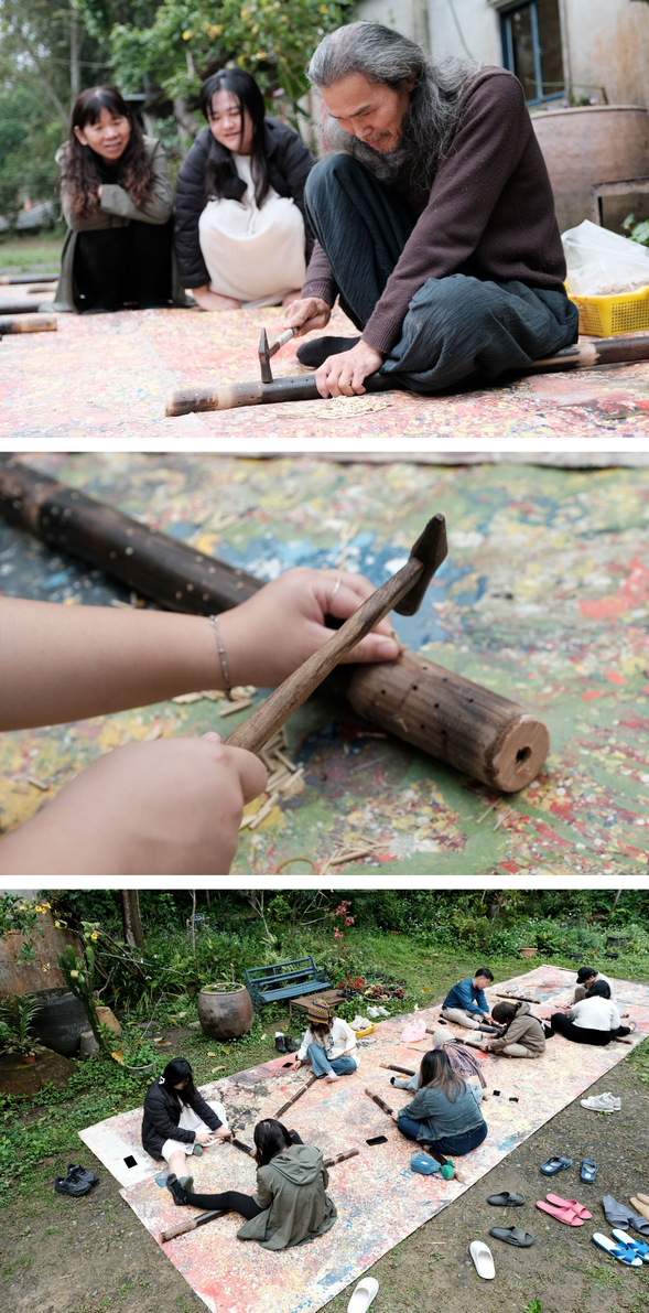 製作竹樂・敲入第一道聲音