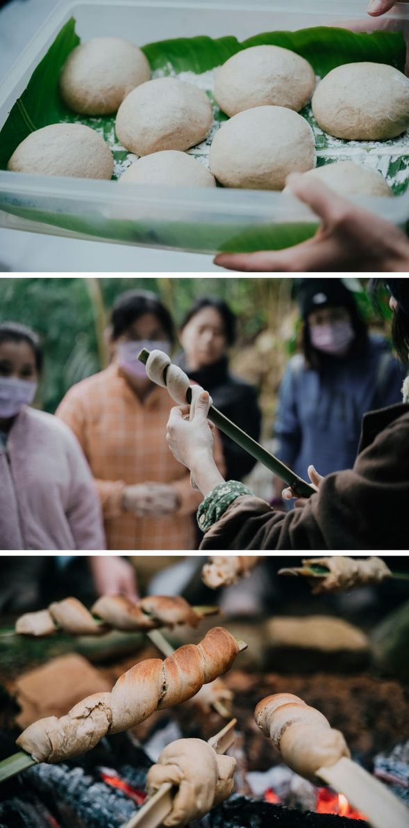 竹串野炊,火烤天然發酵麵包