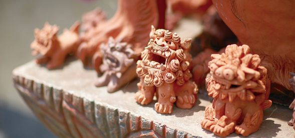 【陶器シーサー作り作品例】