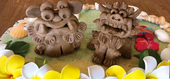 【陶器シーサー作り作品例】