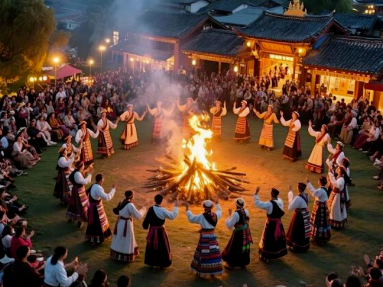 楚雄:大型彝族歌舞表演【彝鄉戀歌】【祭火大典】上放肆鬧,跟著藝術家們圍著篝火跳舞祈禱,民族版的社會搖,盡情搖擺。
