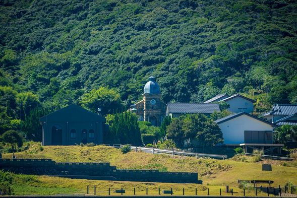 船上から眺める、頭ヶ島天主堂の特別な景観!