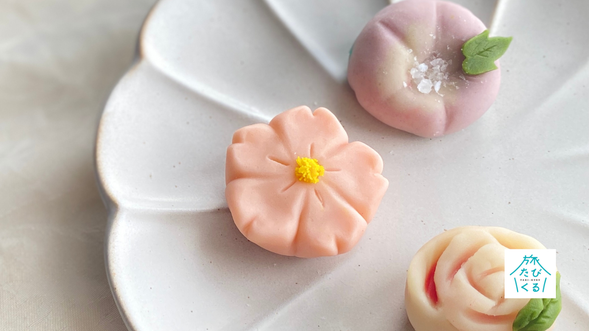 素敵な和菓子の完成!(モチーフは時期により変わる可能性がございます)