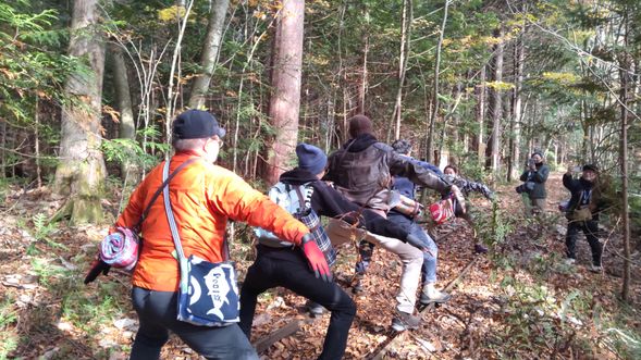 途中「しょぼりん」ポーズ