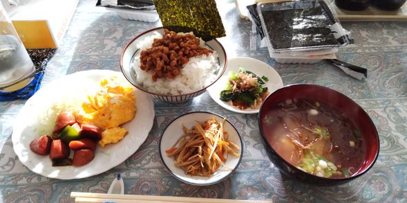 【朝食】民宿まるぜん