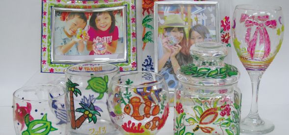 ガラス絵付け作品例