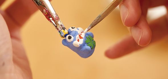 シーサーアクセサリー作り体験作品例