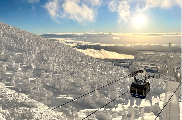 刺激五感的大自然力量,引領著人們朝向山頂。能遇見剛剛甦醒的植物與動物們的春天。夜空被無數繁星的光芒所填滿的夏天。以深山中多彩的紅葉與香氣所彩繪而成的秋天。由樹冰和夢幻的銀白世界所交織的冬天。有四季變換的美麗及壯闊有力的瞭望美景。以及順應著季節所上演的精彩活動。敬請蒞臨藏王,用五感親身感受大自然的氣息。