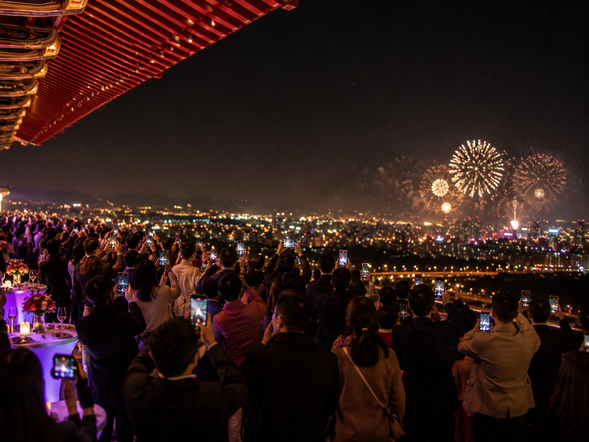 2027年の幕開けを祝うカウントダウン&花火鑑賞 (約5分)