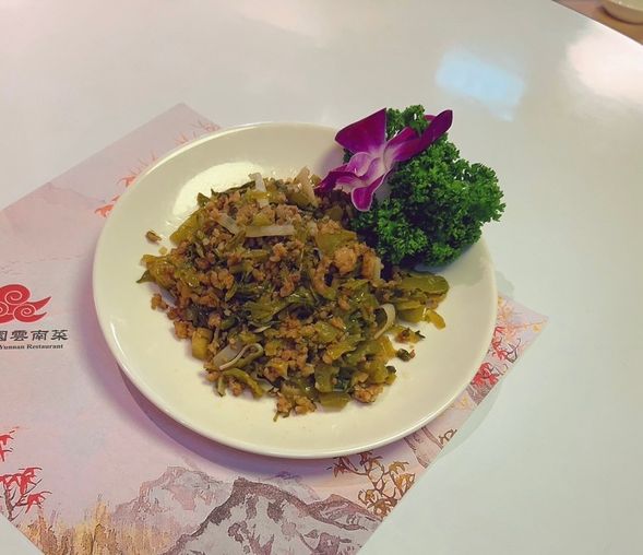 高菜と豚ひき肉入りイカ炒め