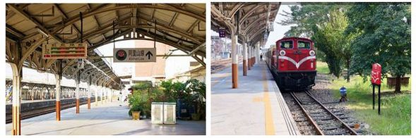 第一月台北側是阿里山林業鐵路搭乘地點。