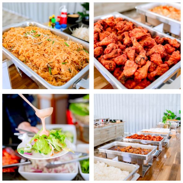 Lunch buffet at PhiPhi Don Island with halal and vegetarian options.