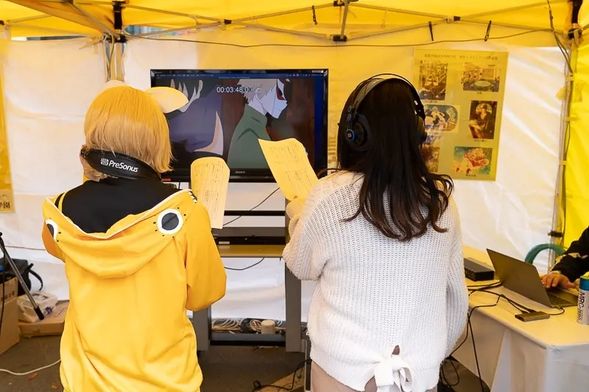 アフレコ体験の様子