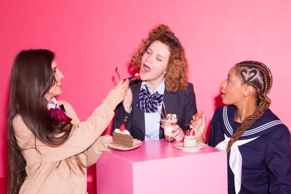 The popular "pink room" is perfect for fully immersing yourself in the Japanese high school experience.