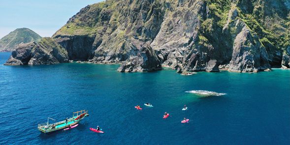 謝謝太平洋的招待,帶著滿足與感恩,配上這片景色搭船返程