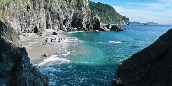 完成5公里抵達本次主角烏岩角礫石沙灘