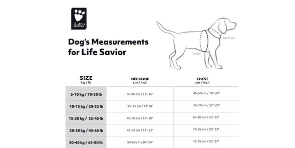 尺碼說明表,請依毛孩體重選擇尺寸(如測量有任何疑問請私訊我們)