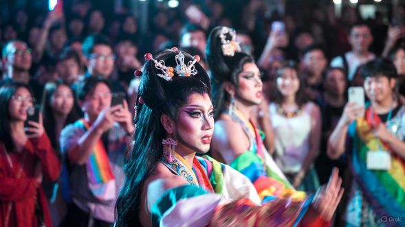 沉浸於華麗闇夜,驚艷於變裝之間的絕代風華,這是一場空前絕後的無比盛宴!
Immerse yourself in the dazzling night, be amazed by the unparalleled elegance of drag—this is an unprecedented and extraordinary feast!