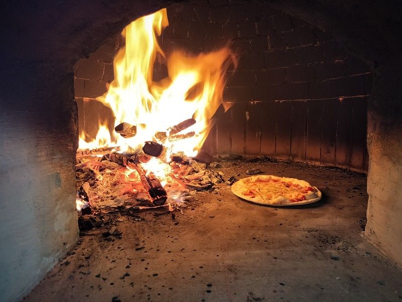 大型ピザ窯利用