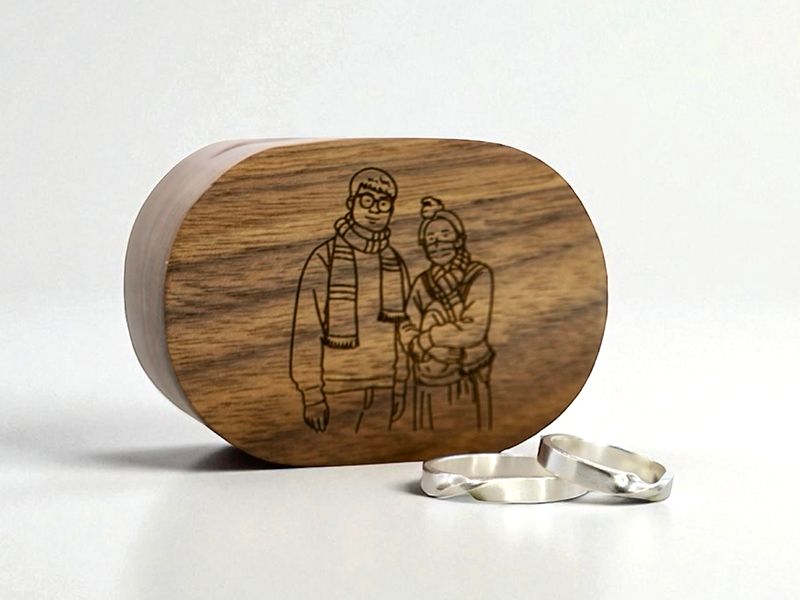 實木戒指盒-雙入